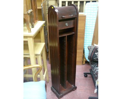 Tambour fronted tall CD rack