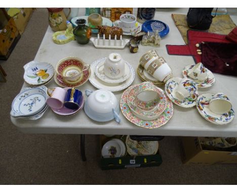 Cabinet cups, saucers and trios by Paragon, Grays Pottery, Hammersley etc, a Shelley china two handled cup and Worcester 'Eve