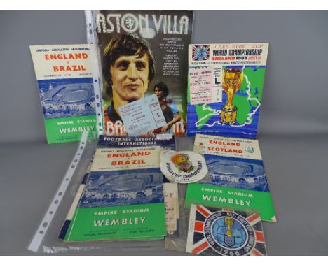 Collection of various football programmes for international games and world championships, 1950s/60s/70s dates including FA I