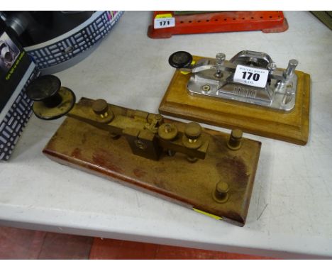 Two vintage style Morse code/telegraph instruments