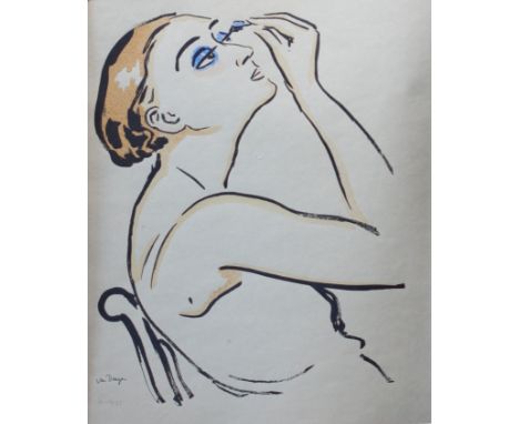 Kees Van Dongen (1877-1968)--Rimmel II, 1920-Lithograph in black, enhanced with stencil, signature - Weight:  50 g - Region: 
