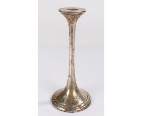 Elizabeth II silver candlestick, London 2003, maker J.A. Campbell, the tapering sconce above a waisted stem and stepped loade