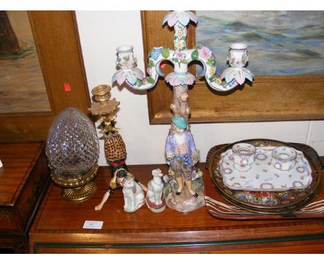 Various collectable ceramic ware, including candelabra, plates, etc.  