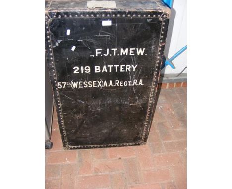 Original F J T Mew military travelling trunk - 57th (Wessex) Regiment 