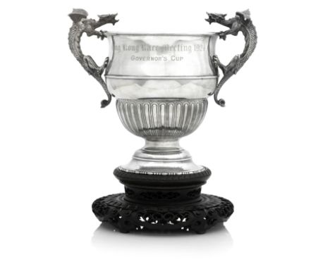 THE GOVERNOR'S SILVER CUP, FOR THE HONG KONG RACE MEETING 1924Wakely &amp; Wheeler, London 1906Of deep cup shape, partly flut