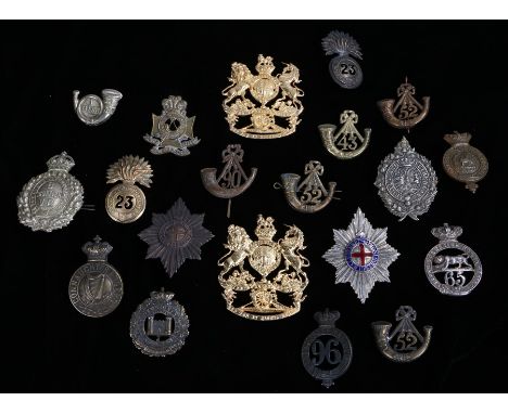 Collection of reproduction Victorian/Edwardian badges including The 52nd ( Oxfordshire ) Light Infantry, Royal Welsh Fusilier