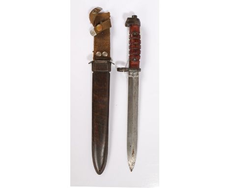 Post Second World War knife bayonet, ricasso appears to be stamped with the squirrel maker mark of Carl Eickhorn, Solingen, w