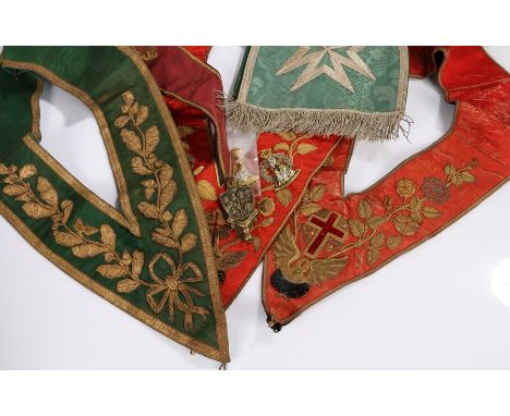 Selection of vintage Masonic regalia, (qty)