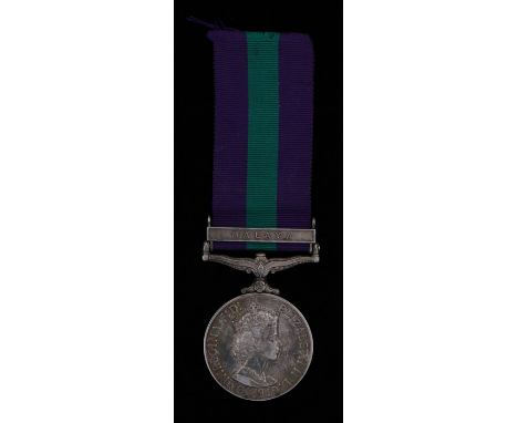 General Service Medal 1918-1962 with clasp 'Malaya' (23306307 PTE. S.V.J. CURTIS. A.C.C.)