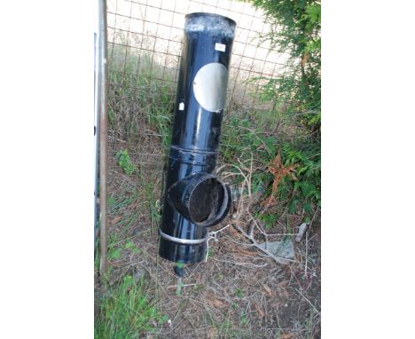 An enamelled flue pipe.