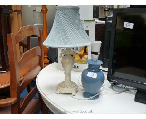 Two ceramic table lamps.