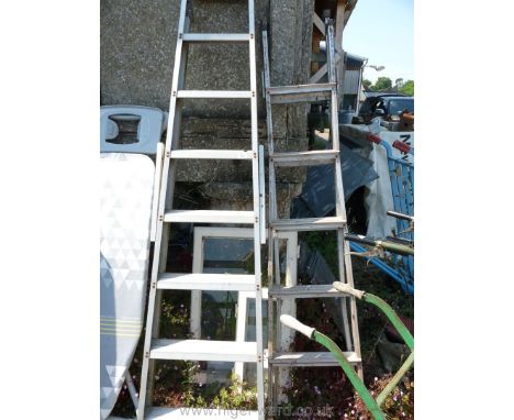 Two aluminium step-ladders.