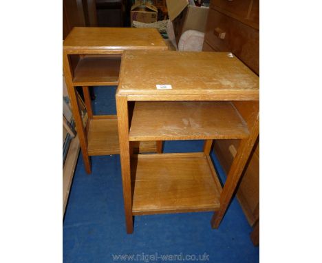 A pair of Ex-M.O.D. light Oak bedside tables.