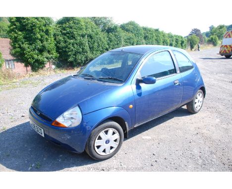 A one owner Ford Ka Style Climate 1299 cc. petrol engined Motor Car in metallic blue, CE58 BZD. First registered on 1st Septe
