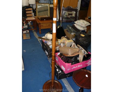 A turned Oak standard lamp.