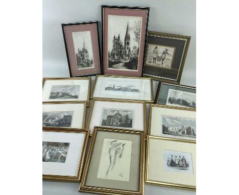 COLLECTION OF 18TH &amp; 19TH CENTURY COLOURED PRINTS, of South Wales locations including Margam Abbey, Coity Castle, Dunrave