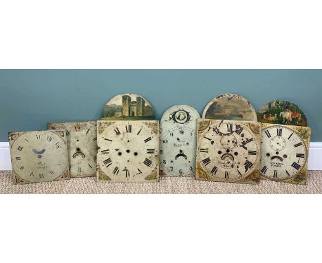 SIX 19TH CENTURY PAINTED LONGCASE CLOCK DIALS (6)