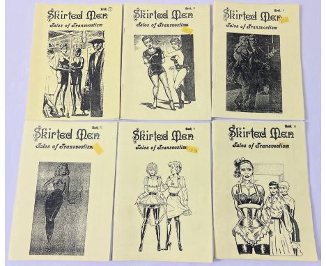 6 issues of Skirted Men; Tales of Transvestism vintage adult erotic fiction books from Empathy Press. Book No's 12, 14, 19, 2