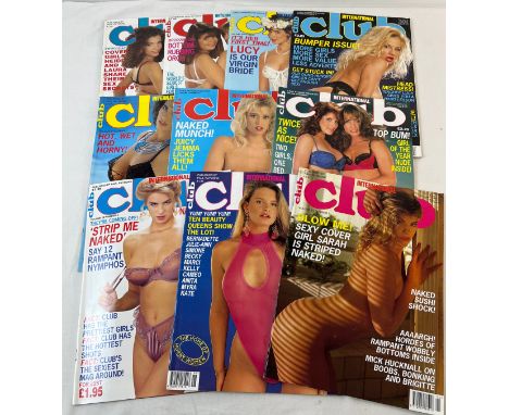 10 issues of Club International, adult erotic magazine from Paul Raymond, dating from the early 1990's. From volumes 21, 22 &