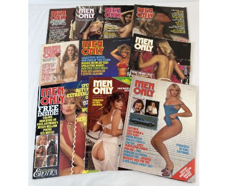 10 vintage late 1970's &amp; early 80's issues of Men Only, adult erotic magazine from volumes 41 - 46. 