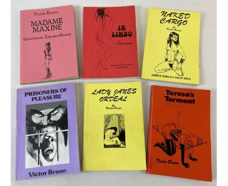6 vintage 1970's specialist fetish adult erotic fiction books from Victor Bruno. Illustrated with original drawings. Part of 