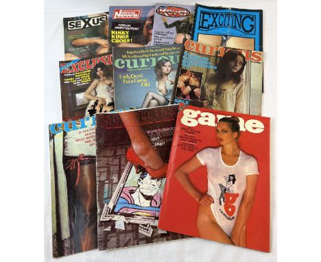 10 assorted vintage adult erotic magazines to include National News, Sexus, Curious, Exclusive and Exciting. 
