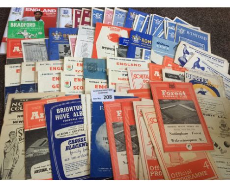 Football : Nice lot of programmes inc league, Intl, late 1940's onward - conditions vary inc England, West Ham, Arsenal, B'ha