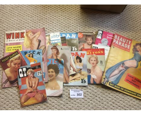 Collectables : Adult Glamour - vintage magazines 1900's/60's inc Silky, Spick, Span etc - good cond (14)
