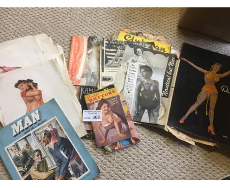 Collectables : Adult Glamour - vintage 1950's/60's inc magazines, photo plates, magazine cuttings