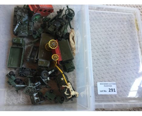 Diecast : Dinky/Crescent play worn mostly Military/Army related vehicles