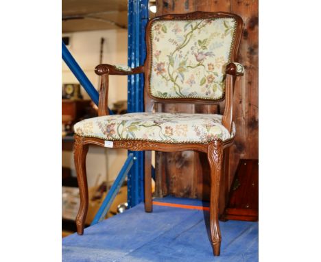 MAHOGANY SINGLE CHAIR WITH TAPESTRY SEAT &amp; BACK     