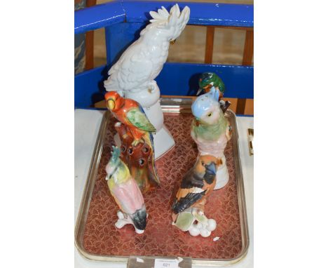 6 VARIOUS BIRD ORNAMENTS, GOEBEL ETC     