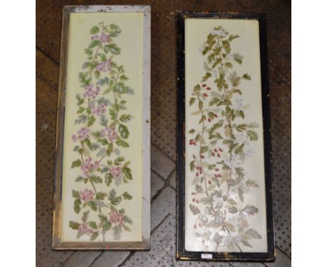 2 OLD FRAMED PORCELAIN PANEL DISPLAYS     