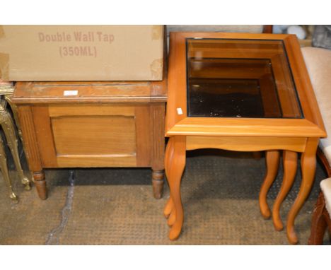 COMMODE &amp; NEST OF 3 TABLES     