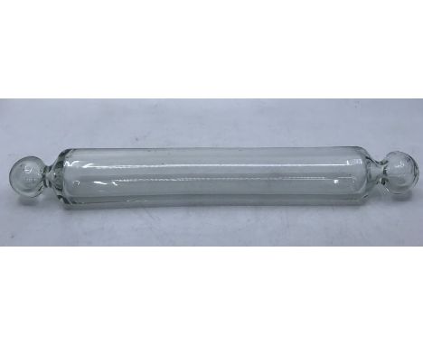 A glass rolling pin, 39cm long&nbsp;