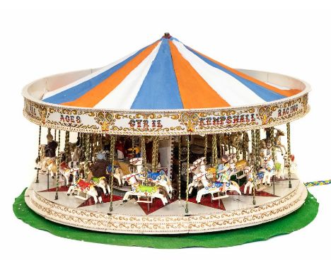 The Cyril Kempshall Fairground Collection: A working 1/17th scale model of Racing Gallopers, hand-built and painted by Cyril 