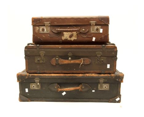 Three vintage early 20th century travel cases.