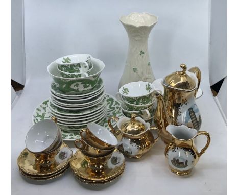 A collection of assorted ceramics, to include:- coalport dragon part service comprising; six cups and saucers; a large bowl, 