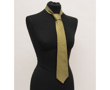 An Hermes silk tie, green, unboxed