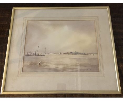 Francis Leke (British, 1912- ) Watercolour seascape, signed and dated '78 to the bottom right, glazed, mounted and framed 43c
