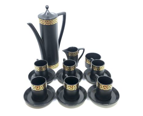 Susan William Ellis - Portmeirion. A 1970s six person coffee service comprising of a coffee pot, creamer jug, cups (one handl