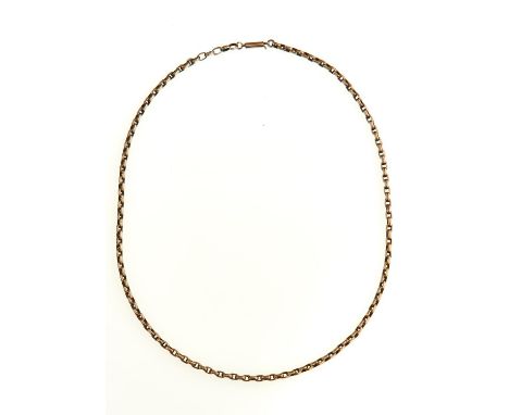 A GOLD NECKLET, 46.5CM L, 10.2G Light wear and solder repair to end item loop
