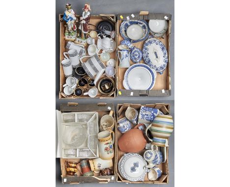 MISCELLANEOUS DECORATIVE CERAMICS AND GLASSWARE, TO INCLUDE A PORTMEIRION POTTERY COFFEE SERVICE DESIGNED BY SUSAN WILLIAMS-E