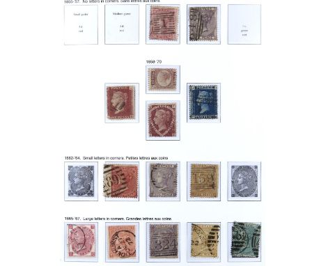 POSTAGE STAMPS. GREAT BRITAIN USED COLLECTION ON LEAVES FROM 1840 1D BLACK, THREE MARGIN LIGHT RED MALTESE CROSS AND 2D, NO M