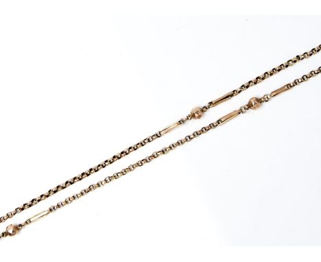 A GOLD NECKLET, 54CM L, 10.4G INC PLATED LOOP LIGHT WEAR