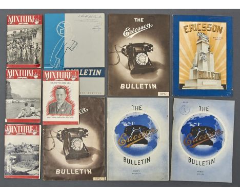 VARIOUS VINTAGE PRINTED EPHEMERA, INCLUDING THE MIXTURE, ERICSSON BULLETIN 