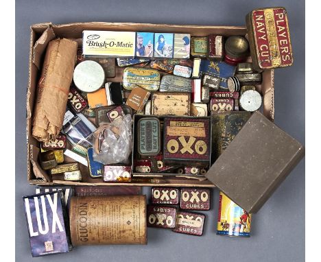 VINTAGE ADVERTISING. PRINTED PACKAGING, MAINLY BRITISH BRANDS, INCLUDING TIN BOXES AND CANISTERS, CARDBOARD AND PAPER BAGS, M