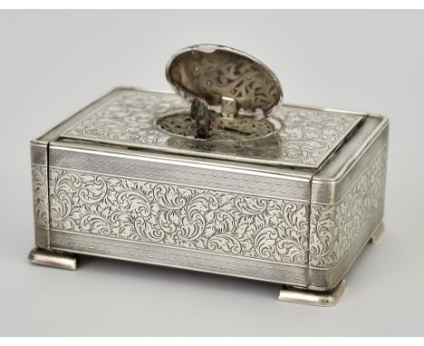 A Continental Silver and Silver Gilt Enamel "Singing Bird" Automaton Box, Late 19th/Early 20th Century&nbsp;possibly by Karl 