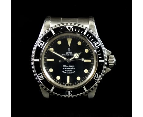 A Gentleman's Rare Oyster-Prince Sub Mariner Automatic Wristwatch by Tudor, 1966, serial no 569390, model 7928, stainless ste