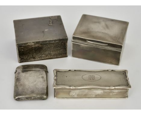 An Edward VII Silver Rectangular Box and Mixed Silver, the rectangular box by the Goldsmiths &amp; Silversmiths Co., London 1